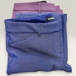 Express Editor Barely Boot Dress Pants 6R Pink & Blue Bundle Low Rise